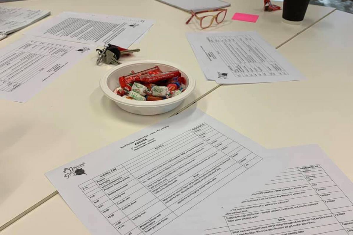 World suicide prevent day planning workshop