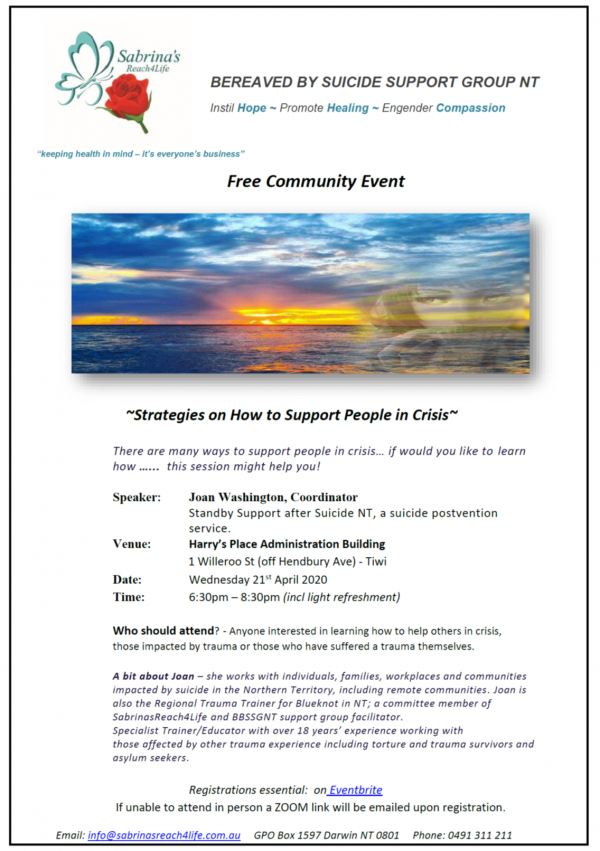 Strategies on How to Support People in Crisis ~ Session