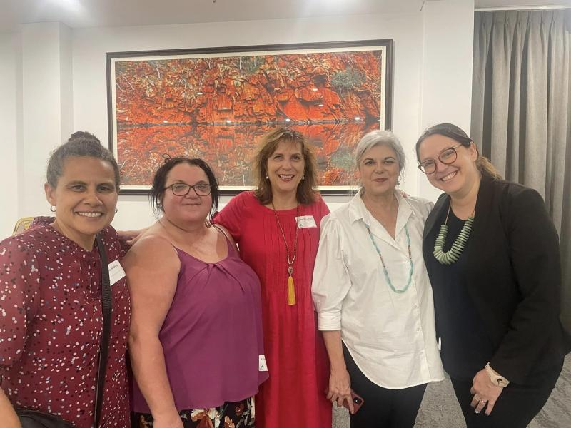 L-R Tricia (Anglicare), Katrina (SR4L), Lidia (SR4L), Nieves Murray (CEO SPA), Maria (SR4L)